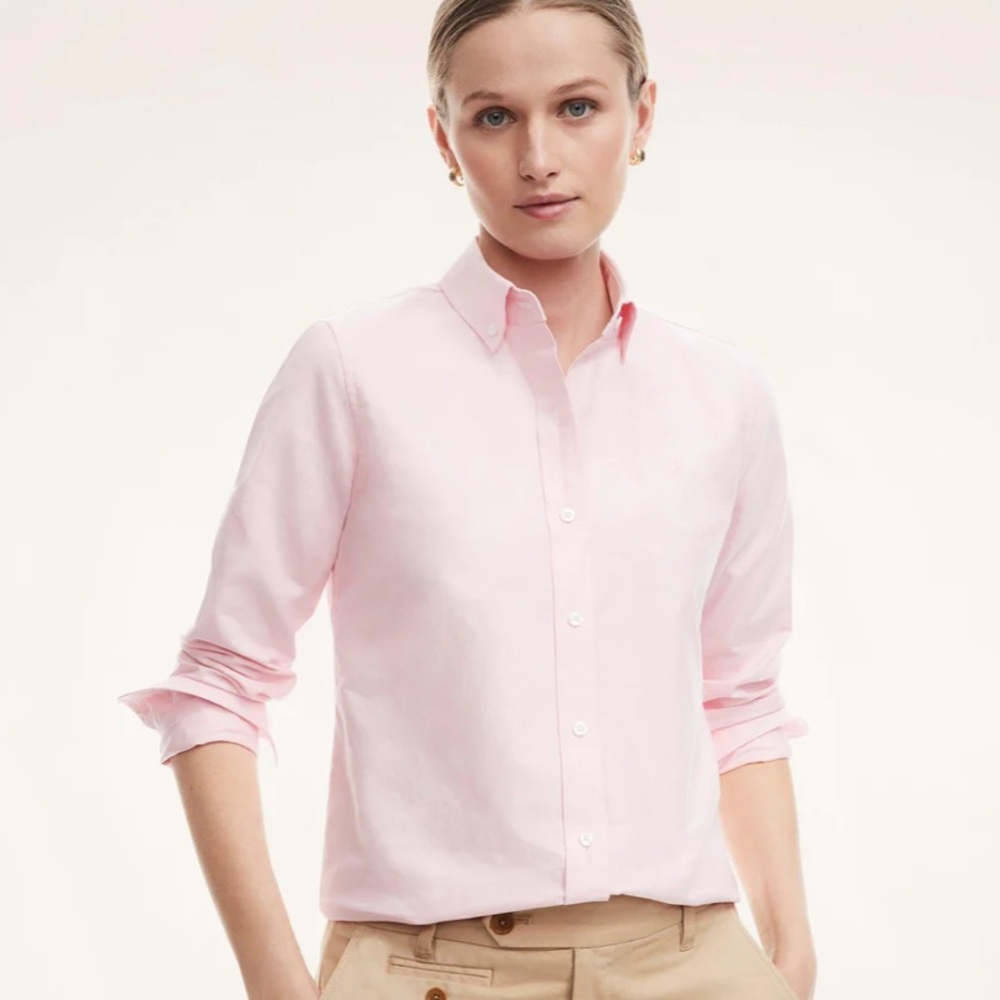 NWT Brooks Brothers pink oxford blouse
